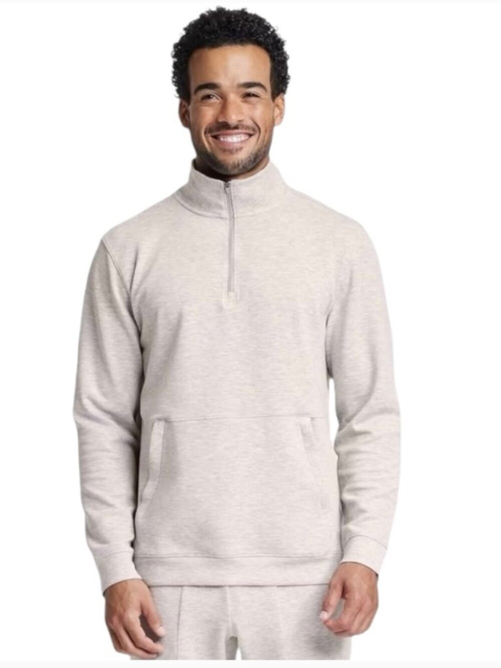 All In Motion - Men's Mesh Spacer 1/2 Zip Top - All In Heather Gray